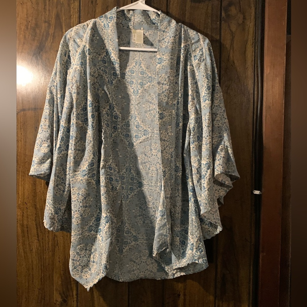 Flower print kimono